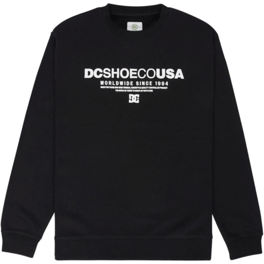 2026 DC Shoes Mens DC Heritage Font Sweatshirt EDYSF03288-KVJ0 - Black